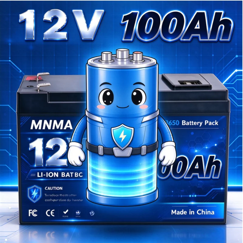 12V off-grid lithium battery with built-in BMS, RV fishing boat, solar storage, portable rechargeable power supply