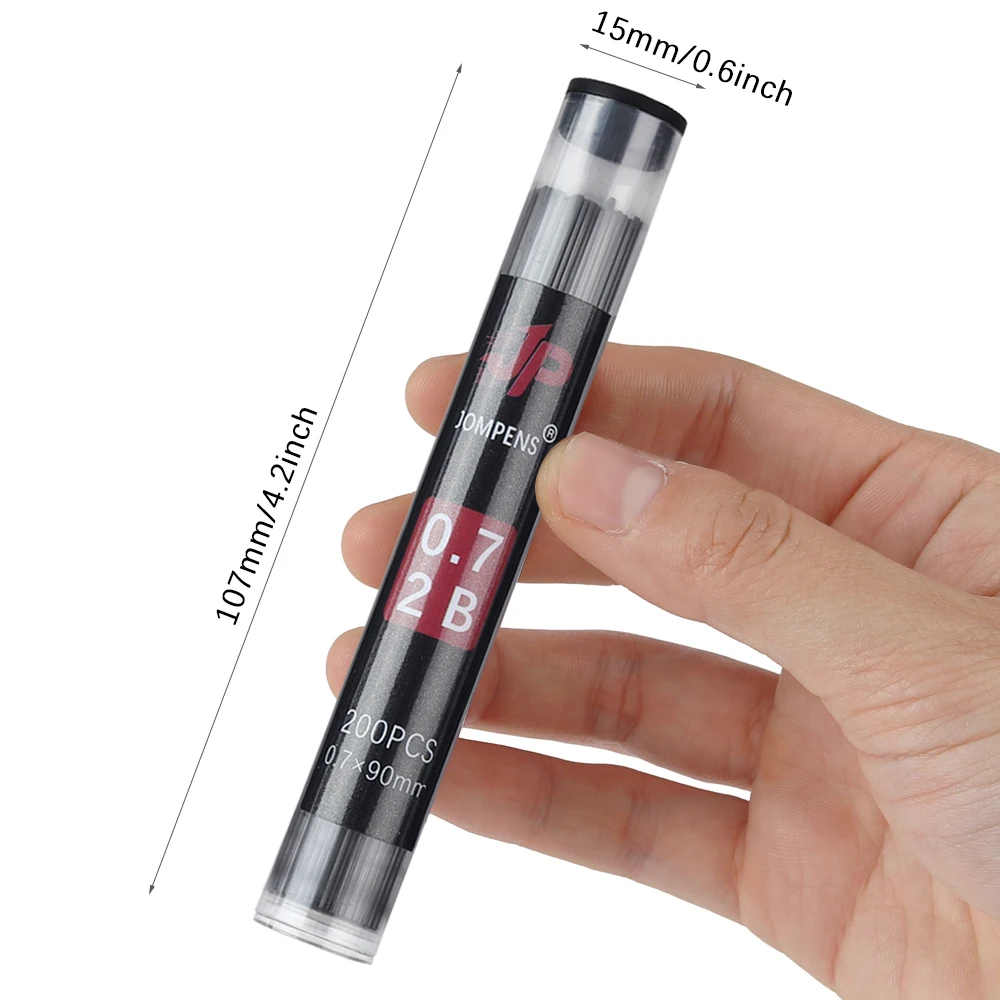 1 Box Runde Röhrenverpackung Mechanische Bleistiftmine 2B 0,5 0,7 0,9 1,3 2,0mm Mine zum Zeichnen und Schreiben Schülerbedarf Schreibwaren – Detail 4