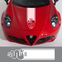 For Alfa Romeo 159 147 Giulietta Stelvio 4C MITO 156 Giulia Sportiva GT Auto Accessories Car Hood Sticker Vinyl Bonnet Decals