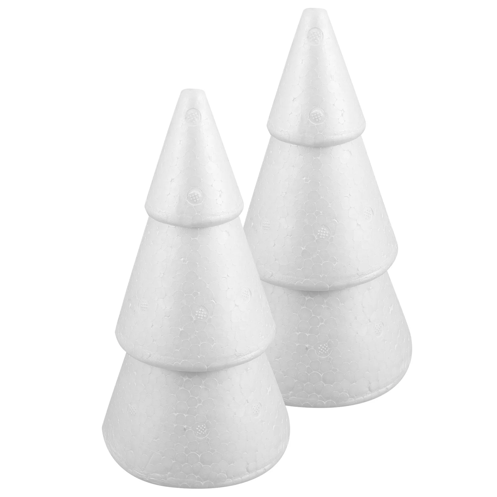 

2Pcs Polystyrene Foam Christmas Tree 20x10.5cm White Cone Shape DIY Craft Supplies for Creative Holiday Decorations Xmas