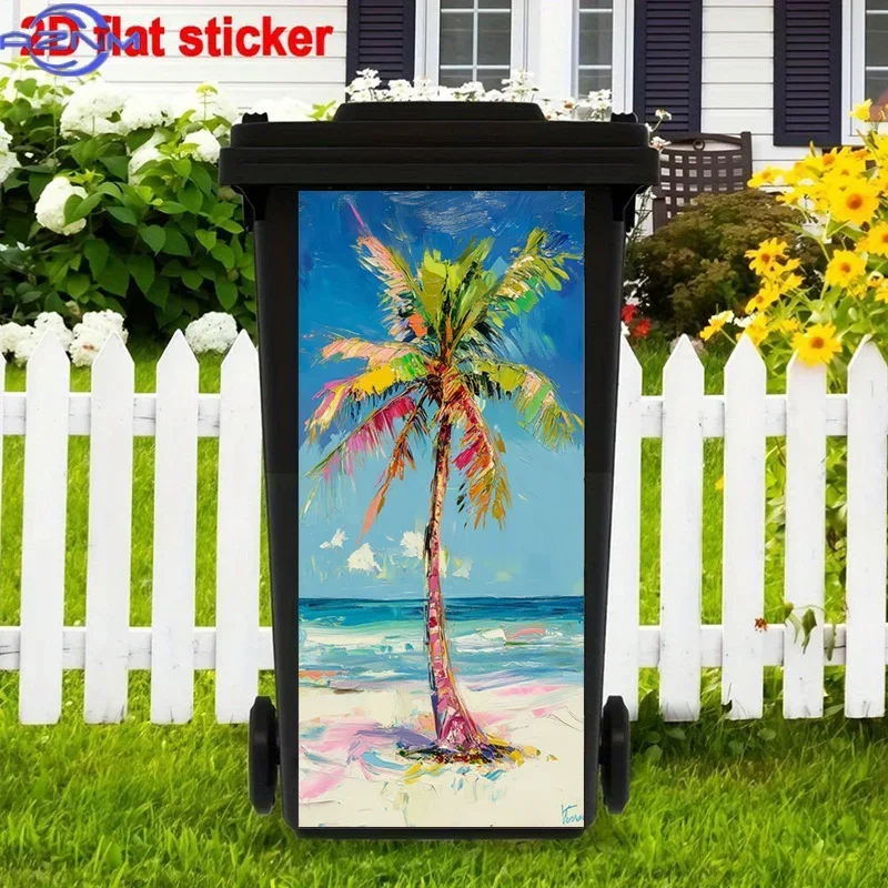Distinctive 2D Print Decal Decor Ornament for Regular‑used Household Trash Dustbin