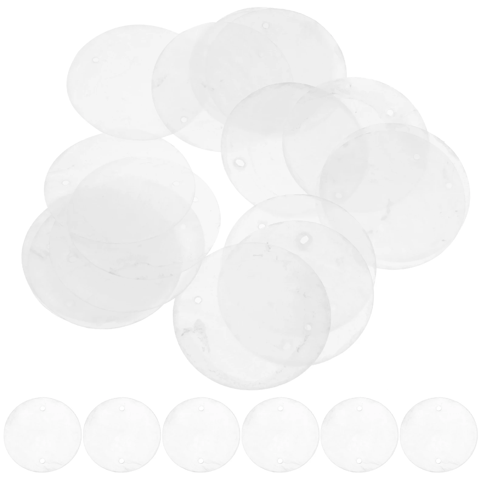 100 Pcs Shell Decorations Round Pieces Handmade Wind Chime DIY Jewelry Material Hanging Accessory Christmas Tree