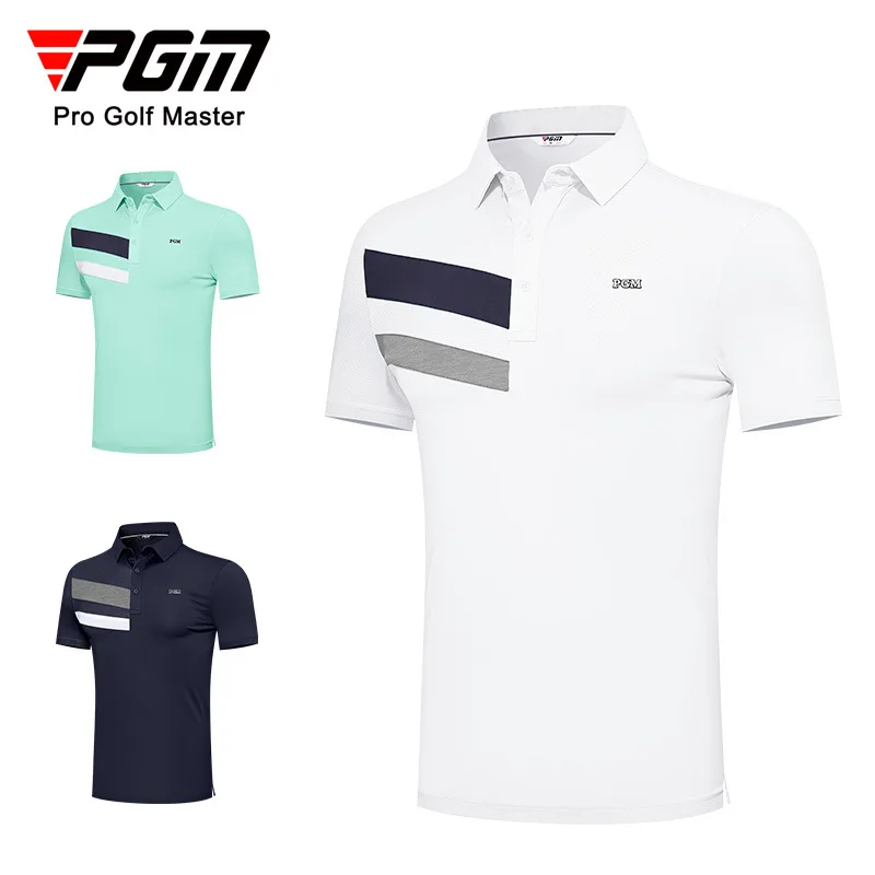 

PGM Men's Golf Short Sleeve T-shirt Summer Sports Breathable Quick Dry Sweatwicking Soft Comfortable Golf Shirts Men YF575