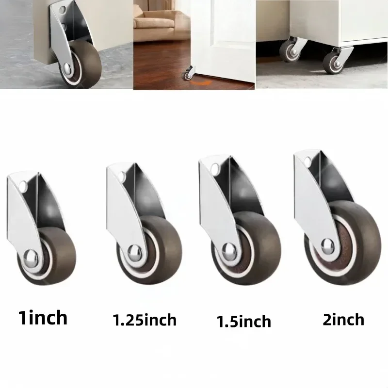 Floor-Friendly Rigid Caster Wheels Smooth Rolling Anti-Sag Furniture Wheels Durable Mute Rubber Caster Wheels Home Improvement