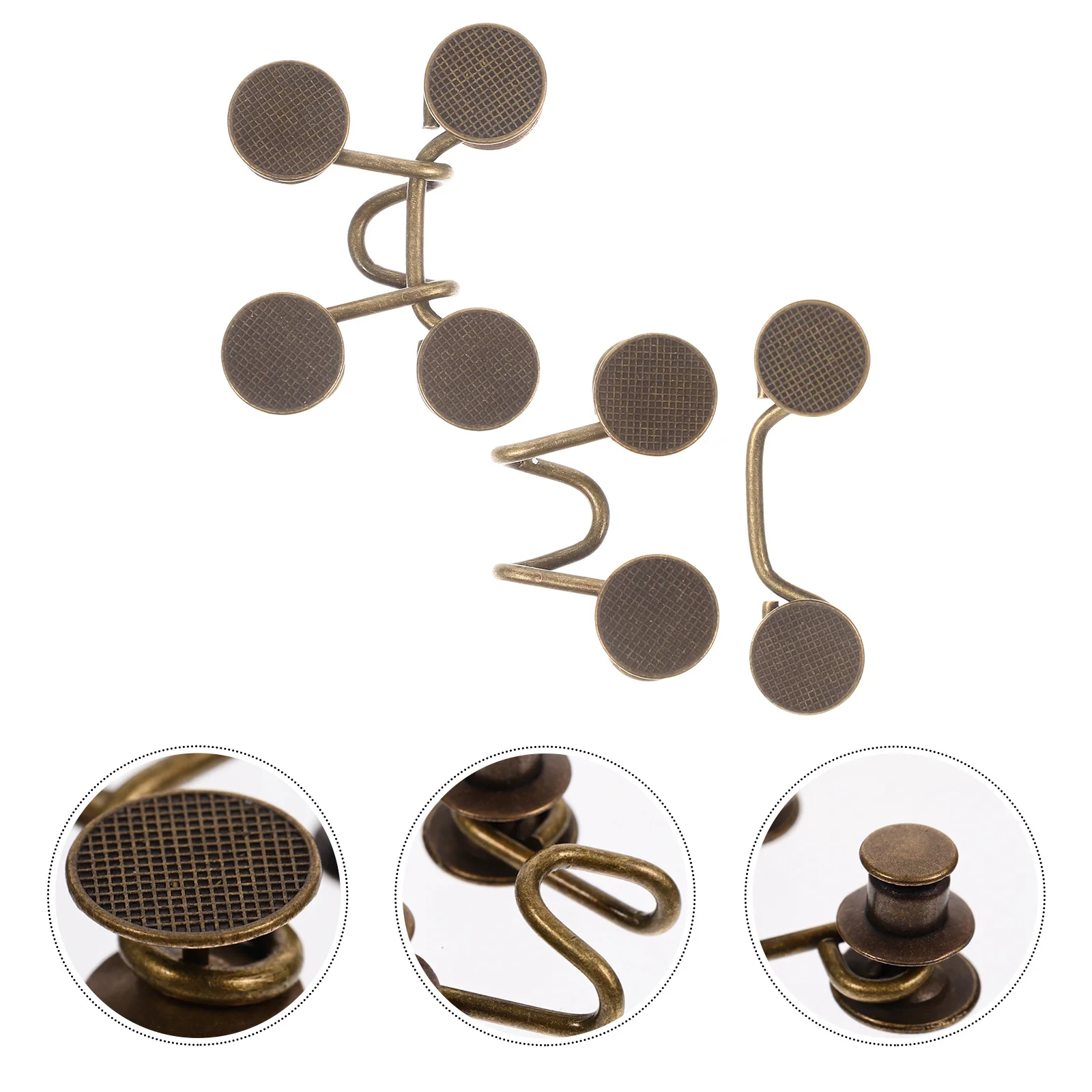 

2pcs Adjustable Waist Buckles Reusable Nail-Free Jeans Clips Alloy Button Studs For Pants Trousers Waistband Extension Durable