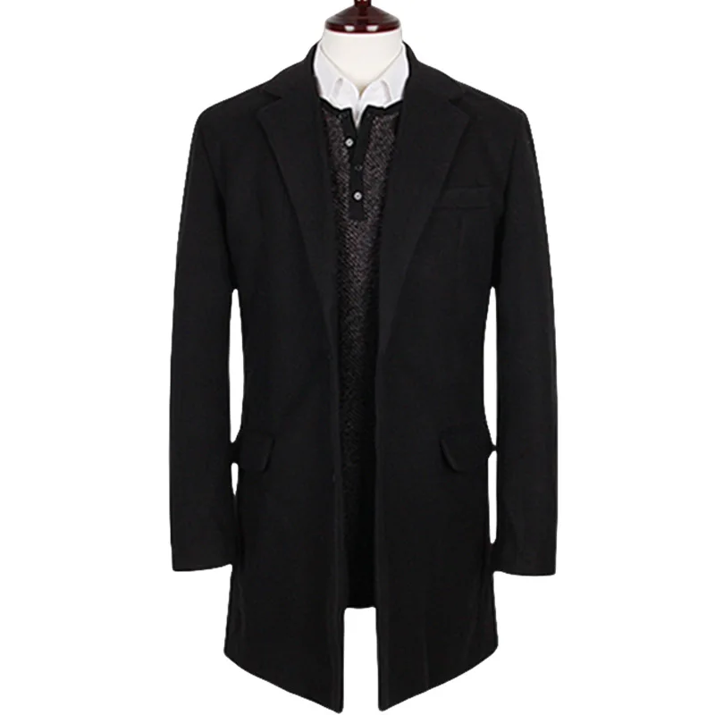 Autumn and Winter New Woolen Coat Men's Thickened Coat Korean Version of Fashionable Versatile Suit Top