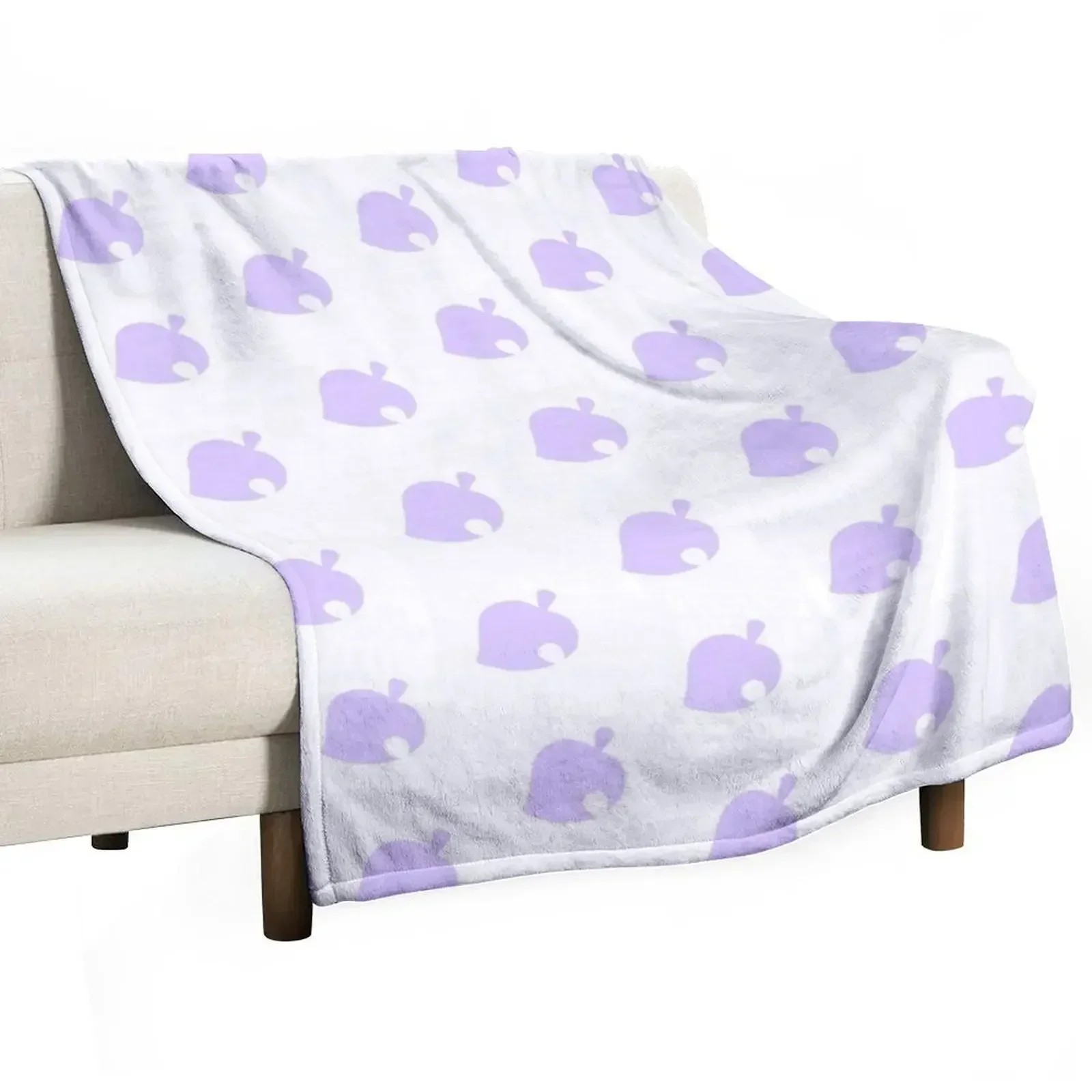 lilac animal crossing leaf Throw Blanket warm for winter Personalized Gift Shaggy Blankets Sofas Of Decoration Blankets