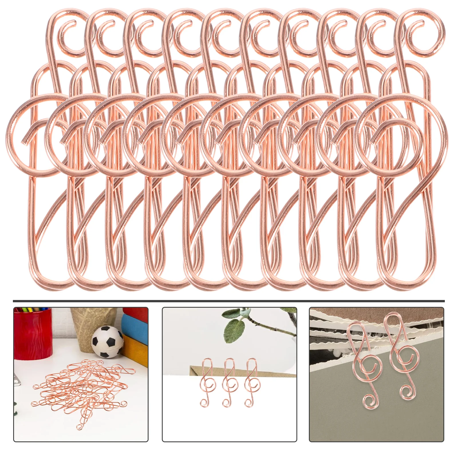 

50pcs Music Note Shaped Metal Paper Clips Decorative Bookmark For Office School Supplies File Document Clip Fixing Clamp