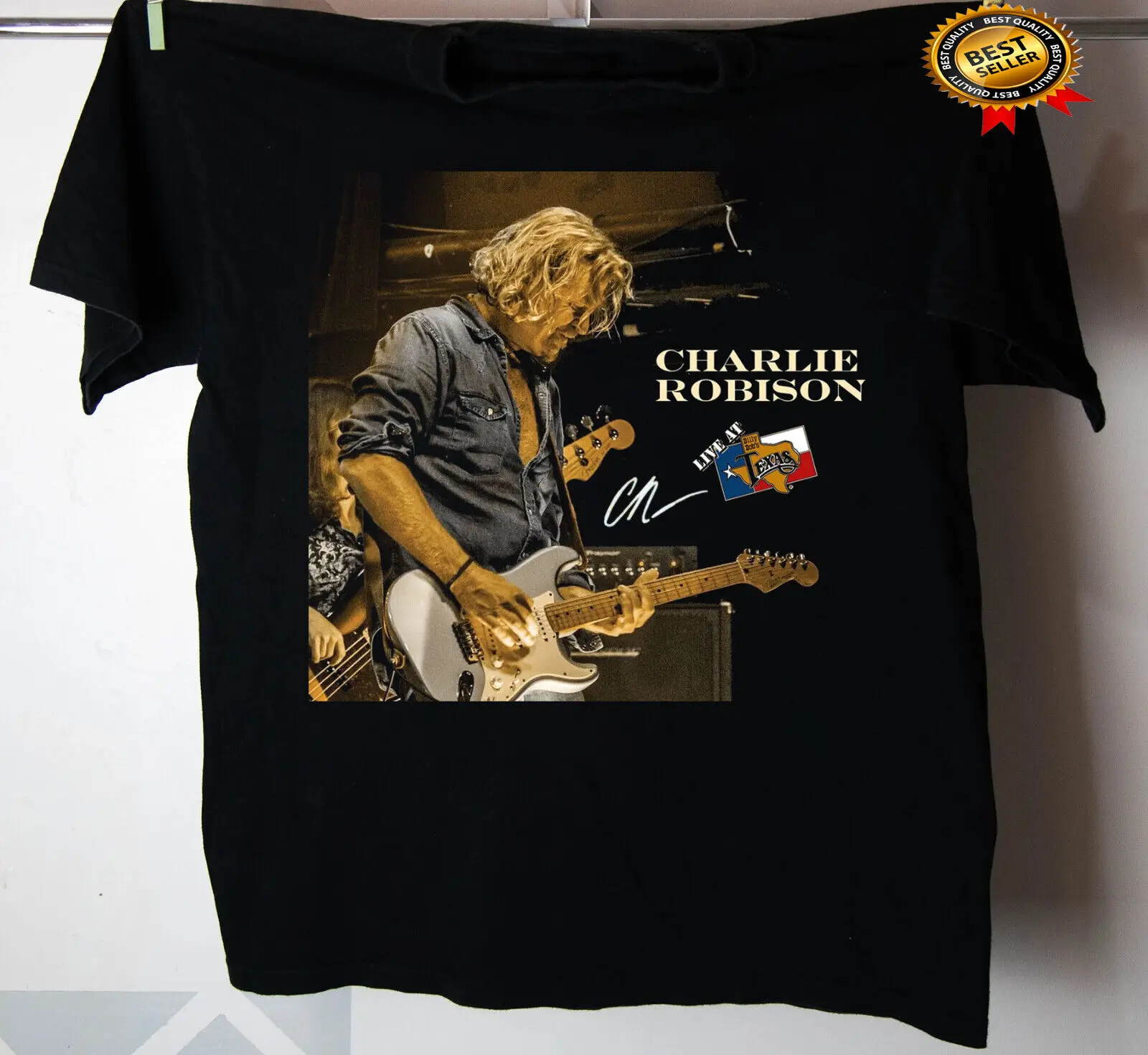 

New Charlie Robison Live At Texas Shirt Short Sleeve Black Unisex S-234Xl TT738