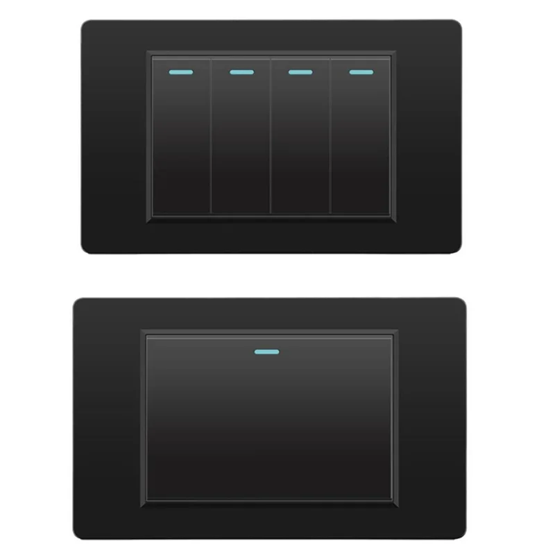 

【Распродажа】Настенные электрические выключатели, выключатель света, 118 мм x 74 мм, панель из закаленного стекла, механический кнопочный переключатель