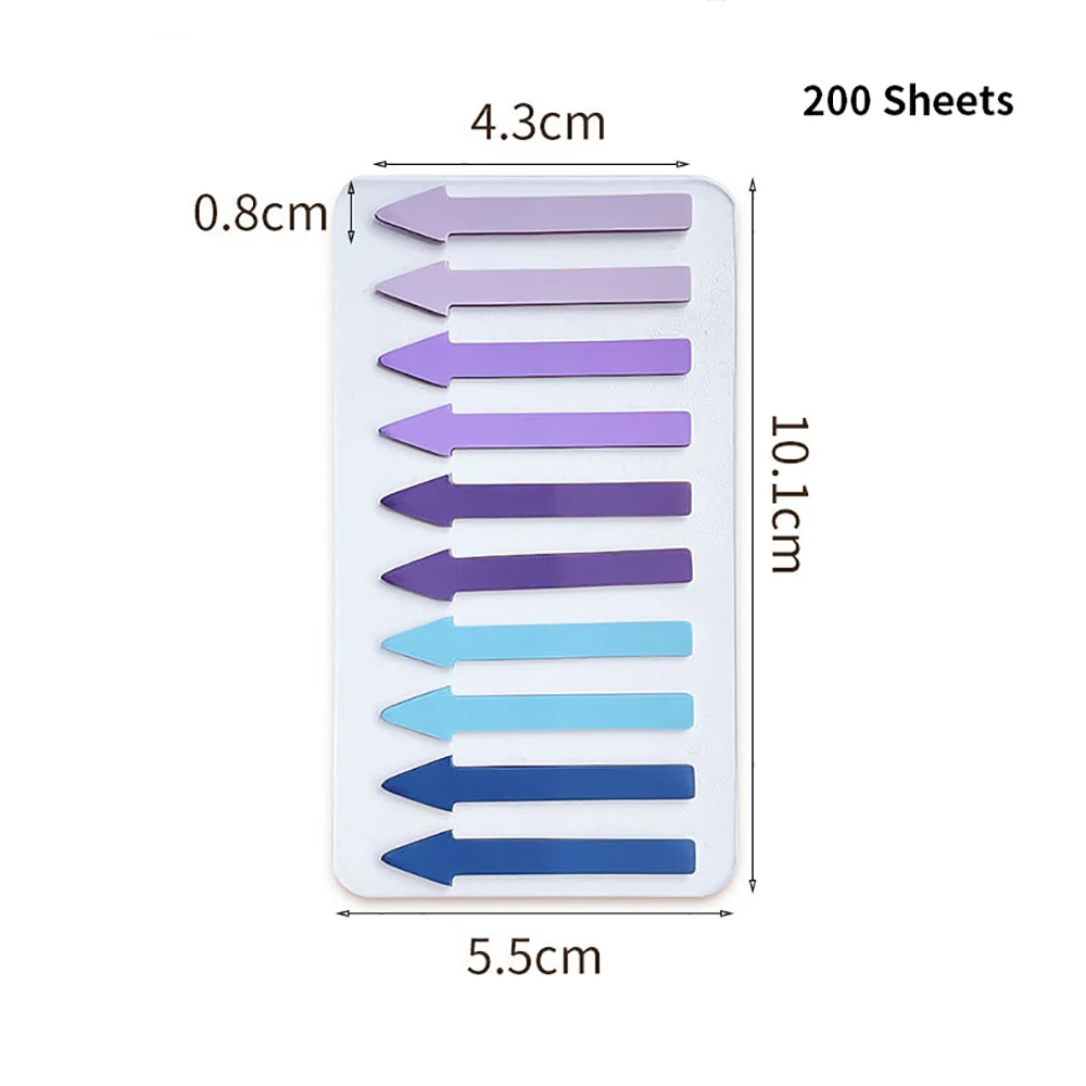 200 листов, прозрачные флуоресцентные индексные вкладки, ПЭТ-флажки со стрелками, липкие заметки для маркеров страниц, наклейки-планировщики, офиса, школы