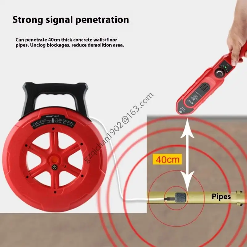 X7AB كاشف الأنابيب عالي الدقة مقاوم للماء مسبار تسد محدد لأنبوب PVC المعدني 20/30/40 متر نطاقات بطارية طويلة #4