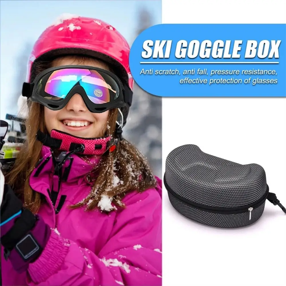 Outdoor Sports Glasses Bag Black EVA Zipper Snowboard Eyewear Case Skiing Goggles Box Ski Eyewear Case Sunglasses Carrying Case