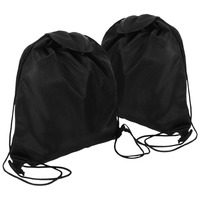 2Pcs Waterproof Storage Bag Drawstring Backpack for Handlebar Bike Motorcycle Welding Black Lightweight Travel Gym Sports