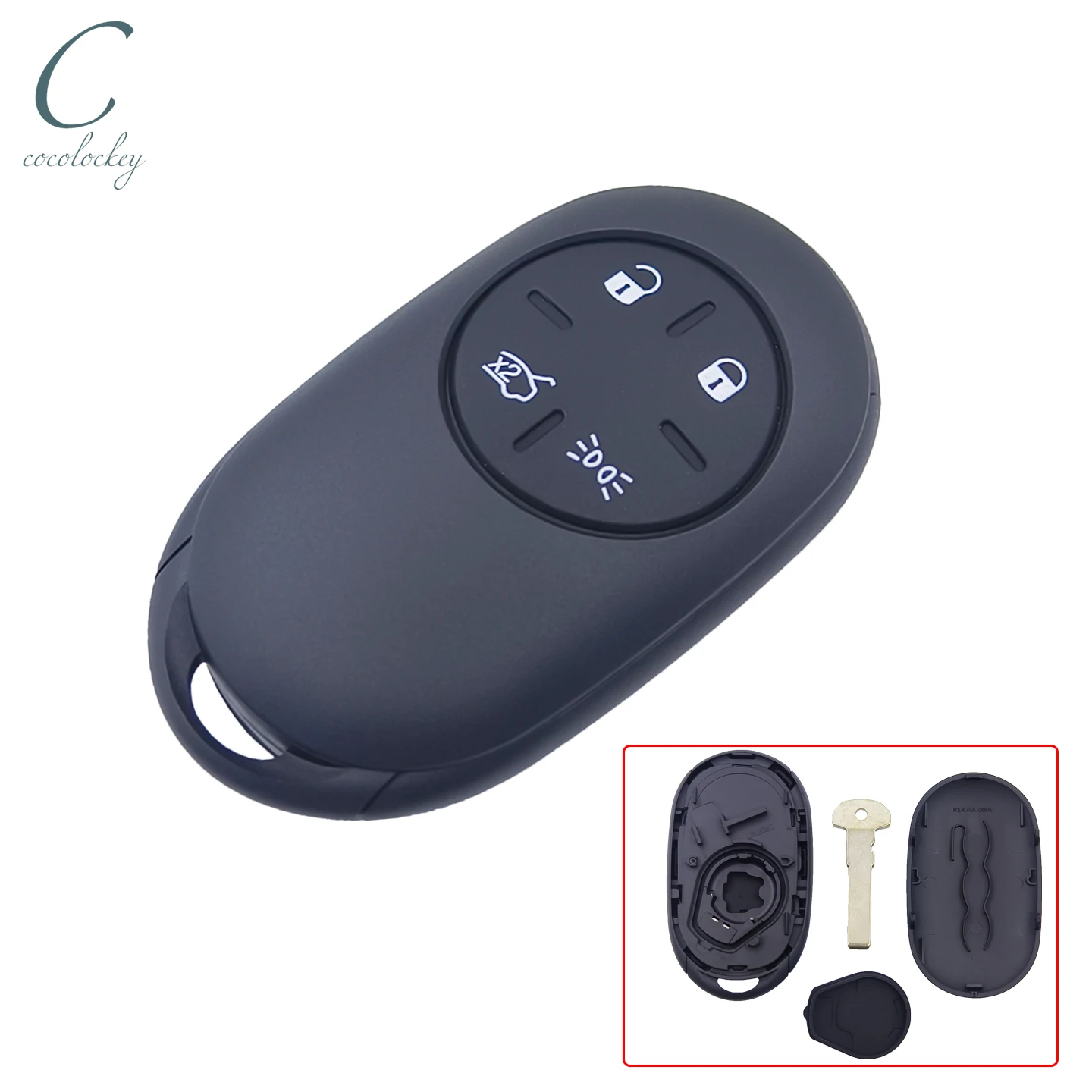 

Cocolockey 4Button Remote Key Shell Fob for Fiat 500 500E 500L 500X 2020-2024 Smart Keyless Enter Housing New Replacement