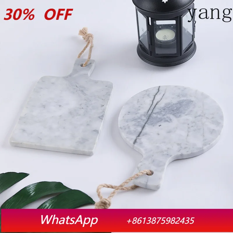 

LMM hanging natural marble cheese board hotel household dinner plate cutting board