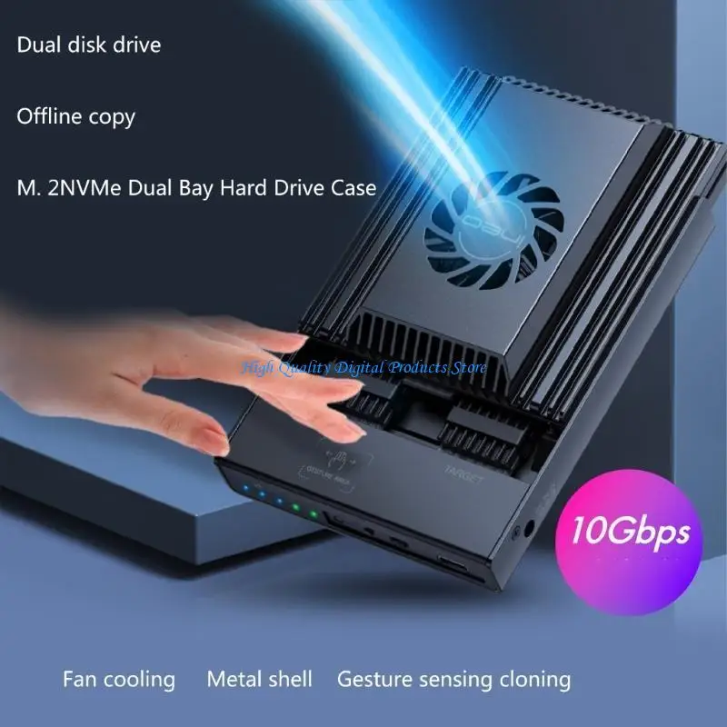 

U2JE M.2 Solid Disk Drive Box Box SSD Поддержка NVME USB3.2 10 Гбит / с двойной отсек