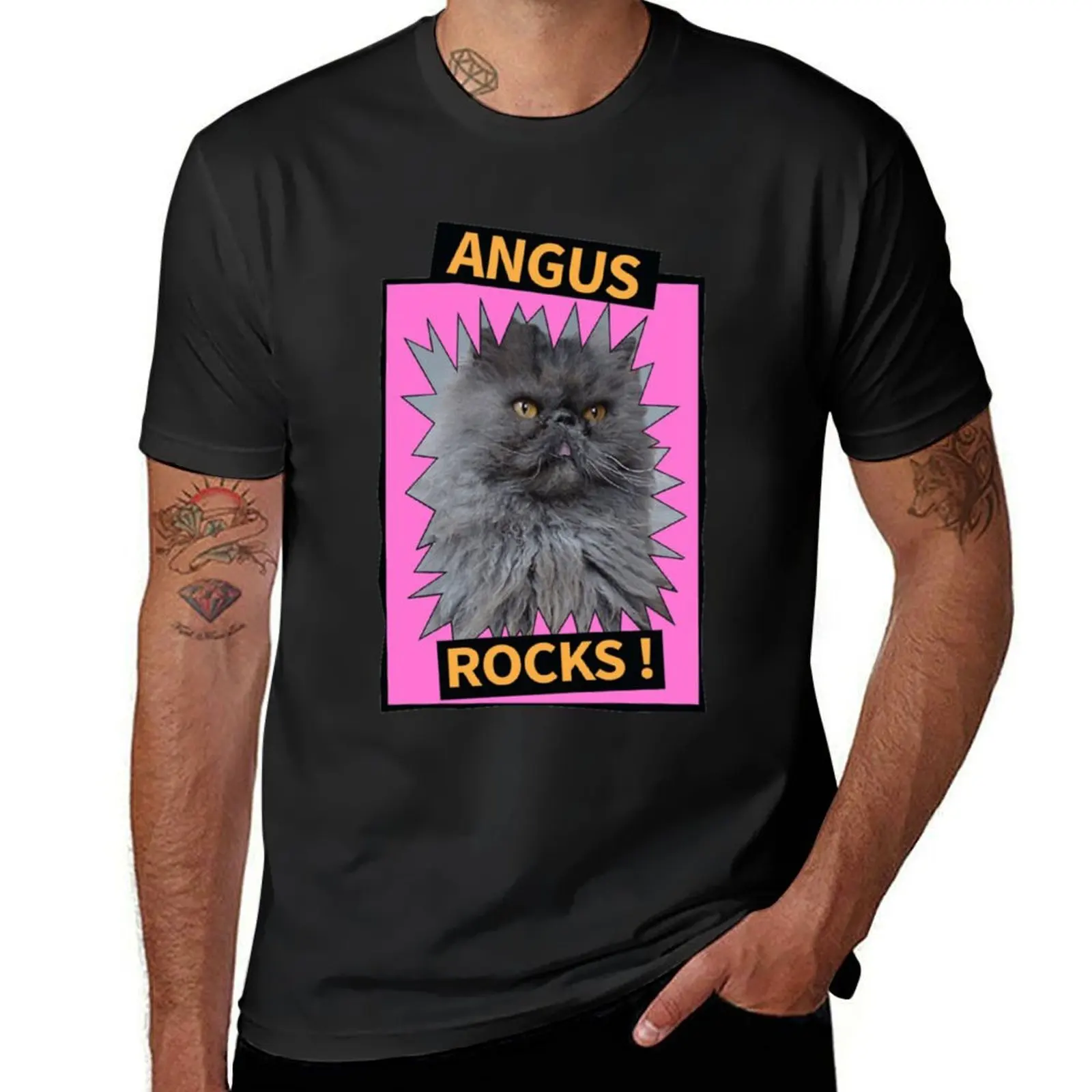 

Футболка Angus Rocks Essential, летняя одежда, блузка, кавайная одежда, простая Мужская футболка