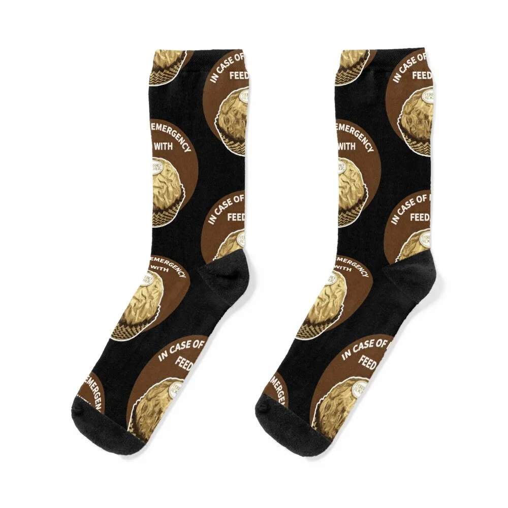 En caso de alimentación de emergencia con Ferrero Rocher calcetines punta deportes kawaii profesional correr invierno calcetines térmicos hombre mujer