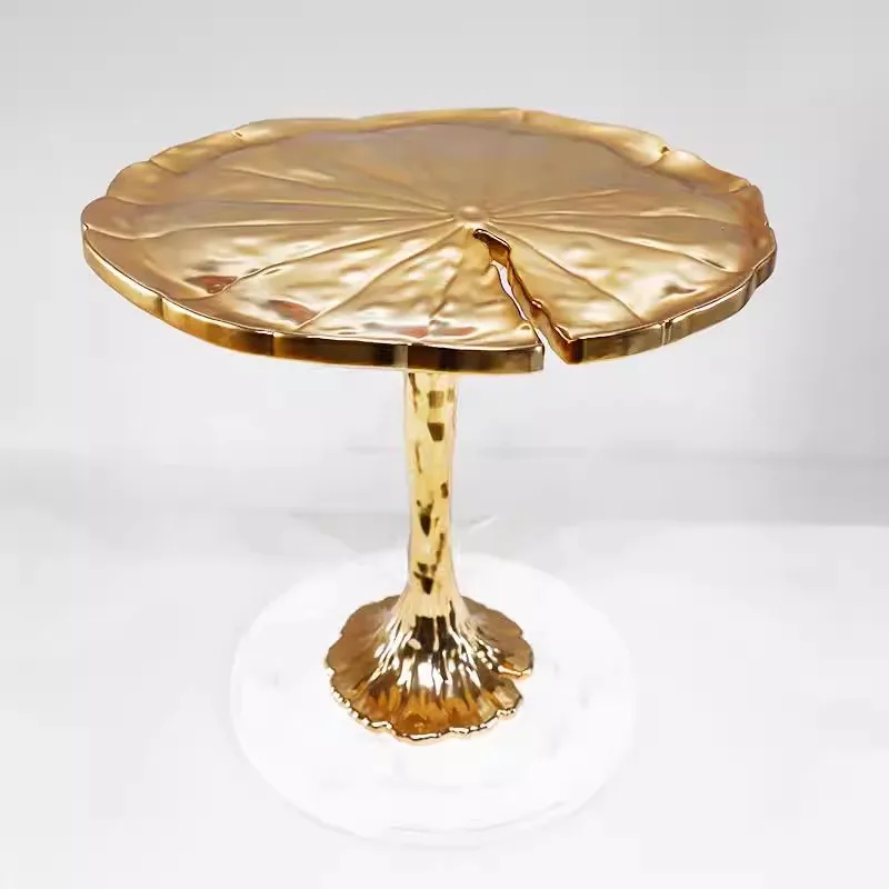 

Luxury-Style Hotel Villa Creative Art Design Furniture FRP Side Table Electroplating Process Cloud Coffee Table Customization