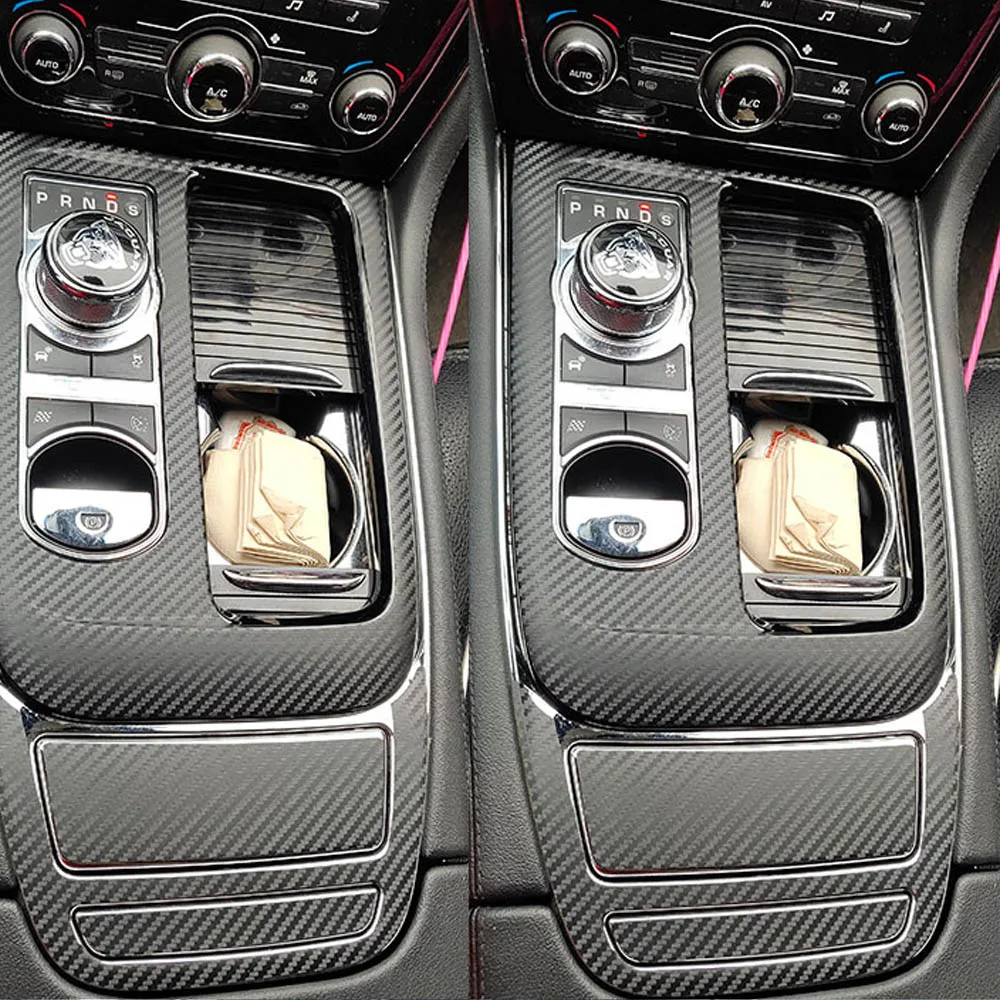 For Jaguar XJ XJL 2010-2018 Interior Central Control Panel Door Handle Carbon Fiber Stickers Decals Car styling cutted vinyl