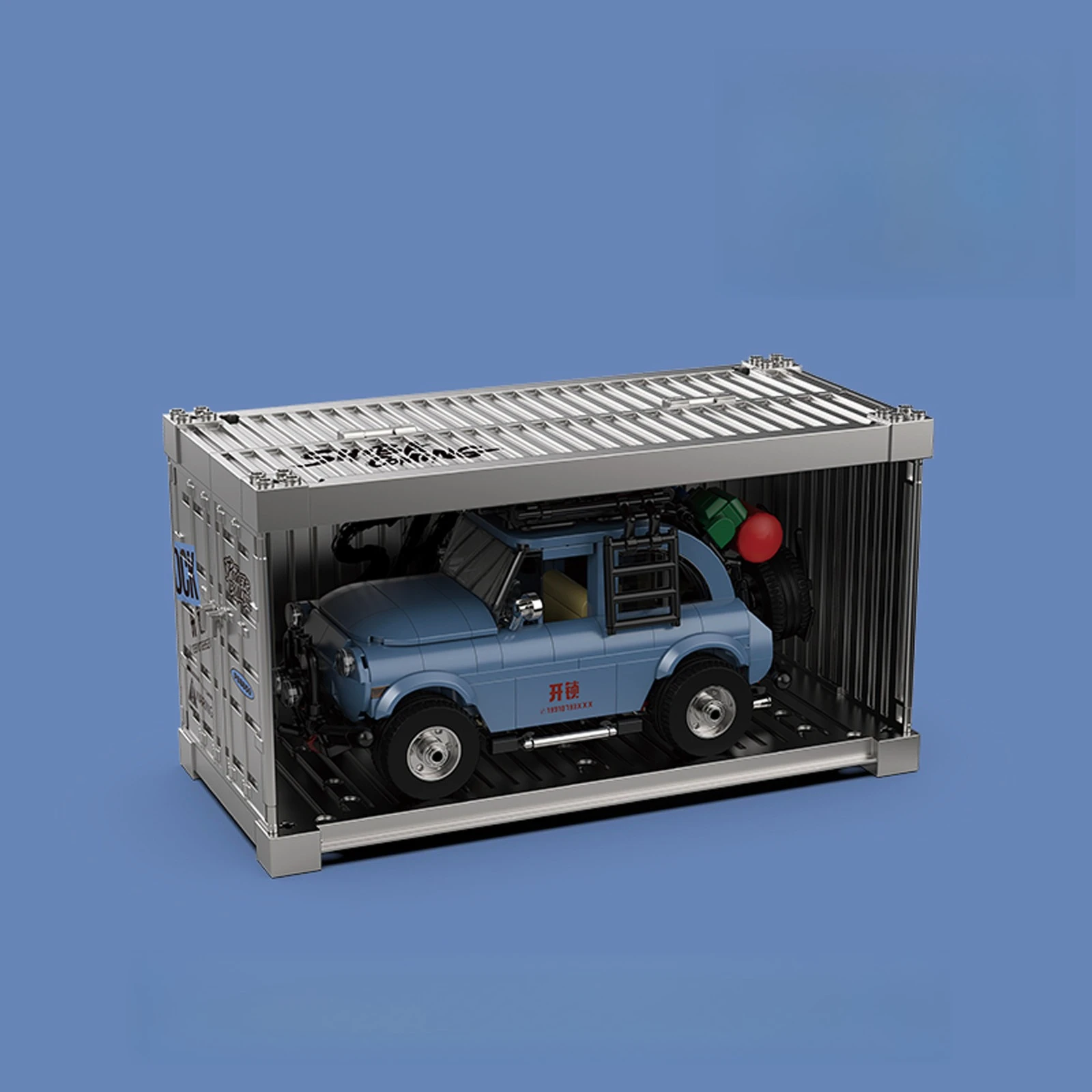 MOC アンロックアウトサービスカーモデルビルディングブロックディスプレイケース付き PB8859 組み立て済み食品車両コレクタブルおもちゃミニレンガギフト