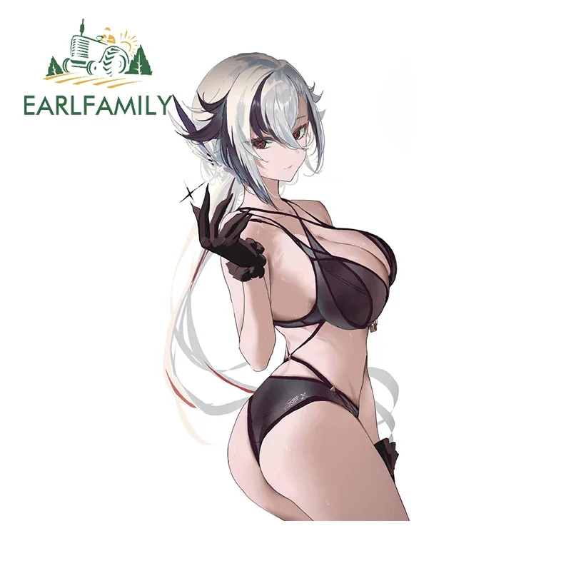 EARLFAMILY 13cm x 6.9cm The Knave Uniform Girl Car Stickers NSFW Ass Chest Hentai Decals Sunscreen Windshield Personality Decor