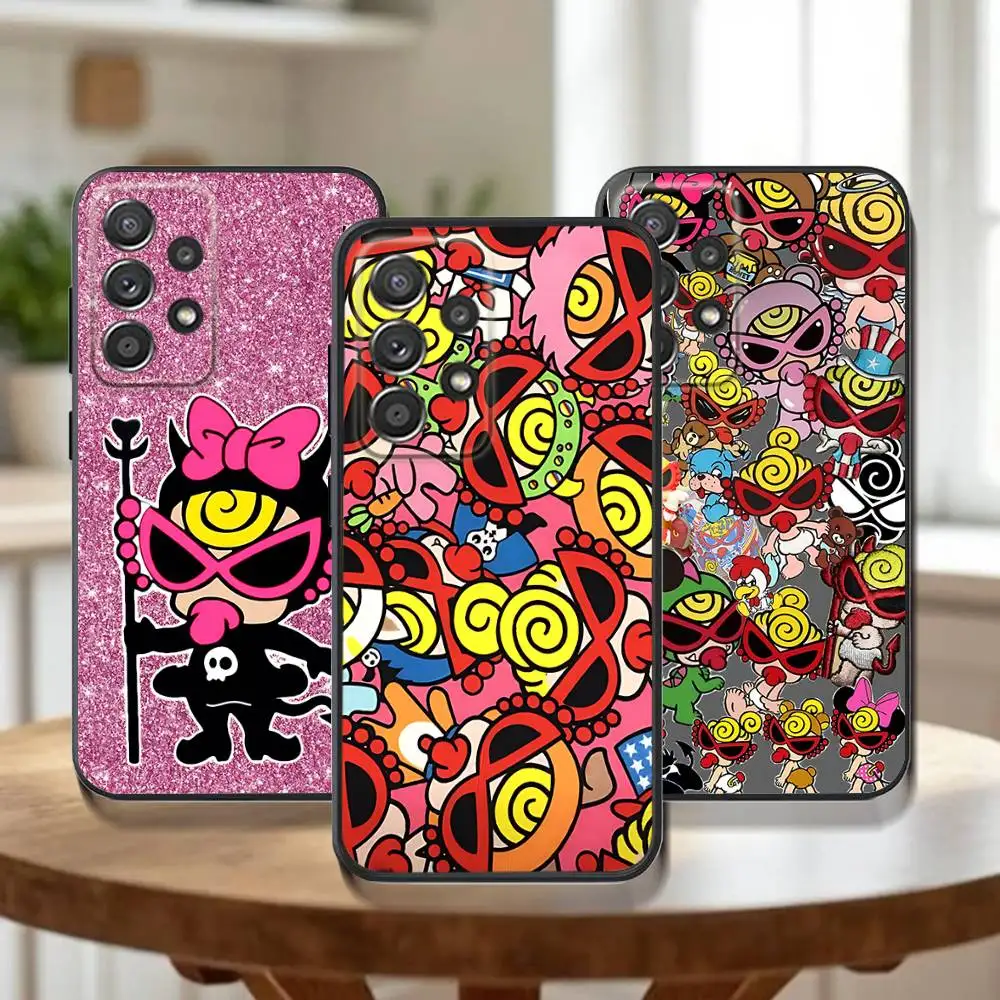 

Japan Fashion H-hysteric mini Phone Case For Samsung Galaxy A 91,80,73,72,71,53,52,51,22,5G Shockproof Soft Black Cover