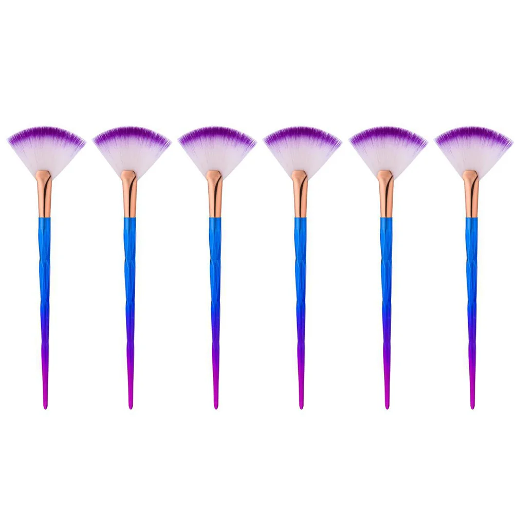 6 uds pinceles de maquillaje en abanico aplicadores de mascarilla Facial reutilizables herramientas aplicadoras de cepillo de máscara de arcilla duraderas para el cuidado de la piel de la cara
