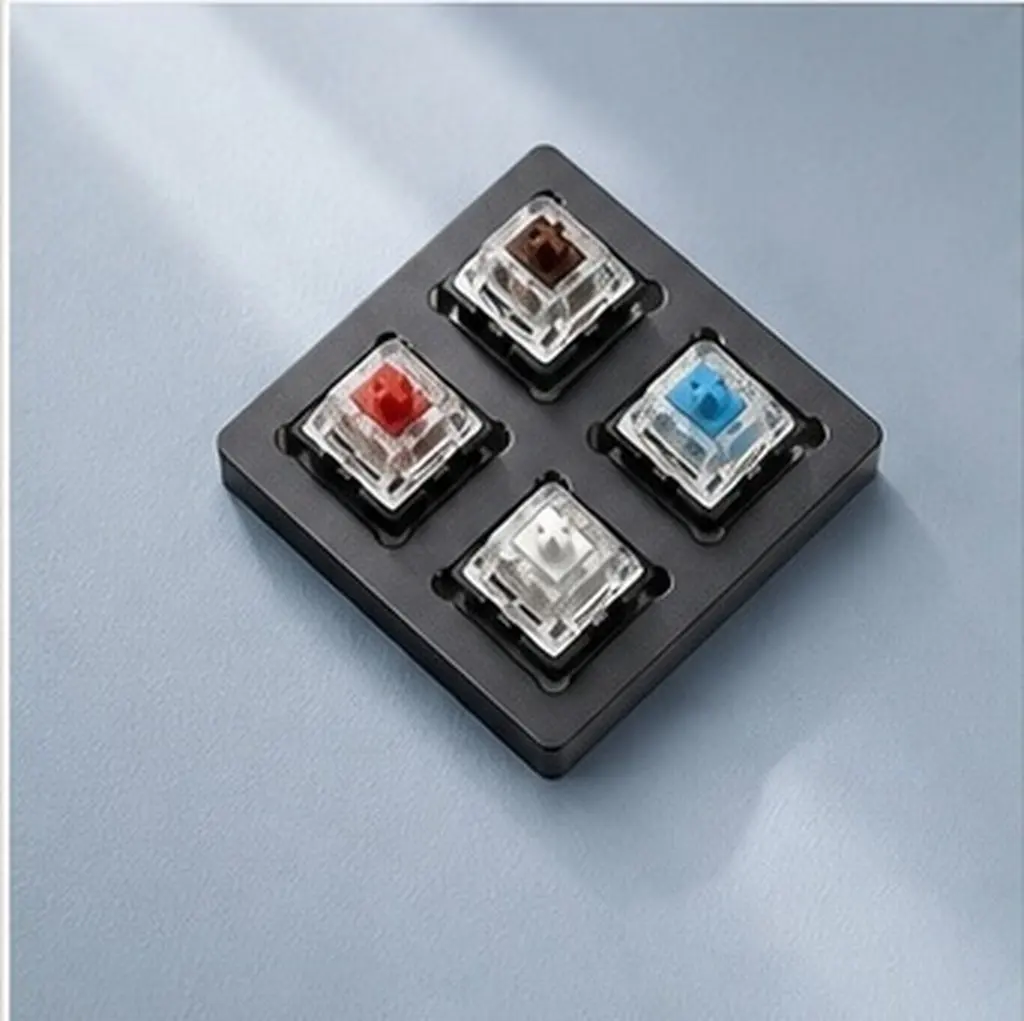 Tester Base Aluminum Construction Cnc Precision Cut Electroplated Surface Rounded Edges Mechanical Keyboard