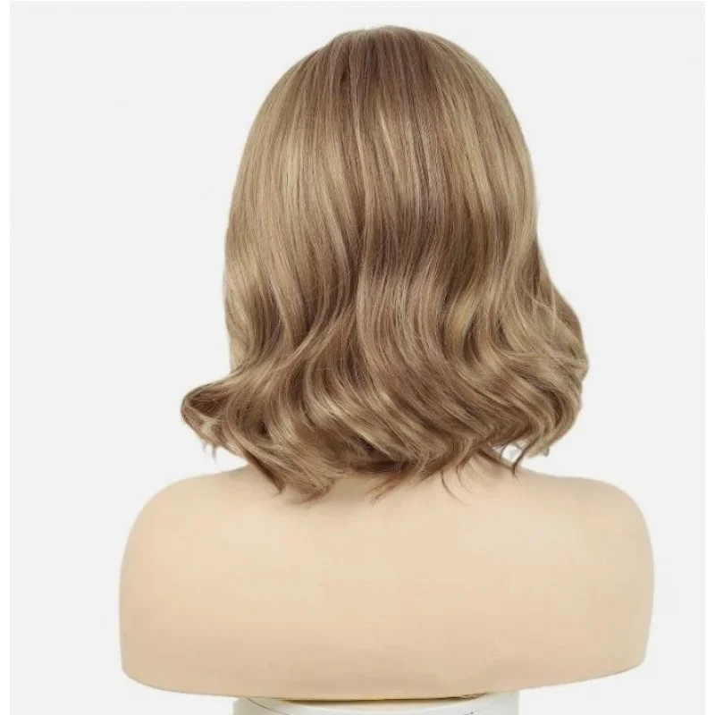 Women Dark Golden Curly Wig Long Ladie Party Hair Full Wigs