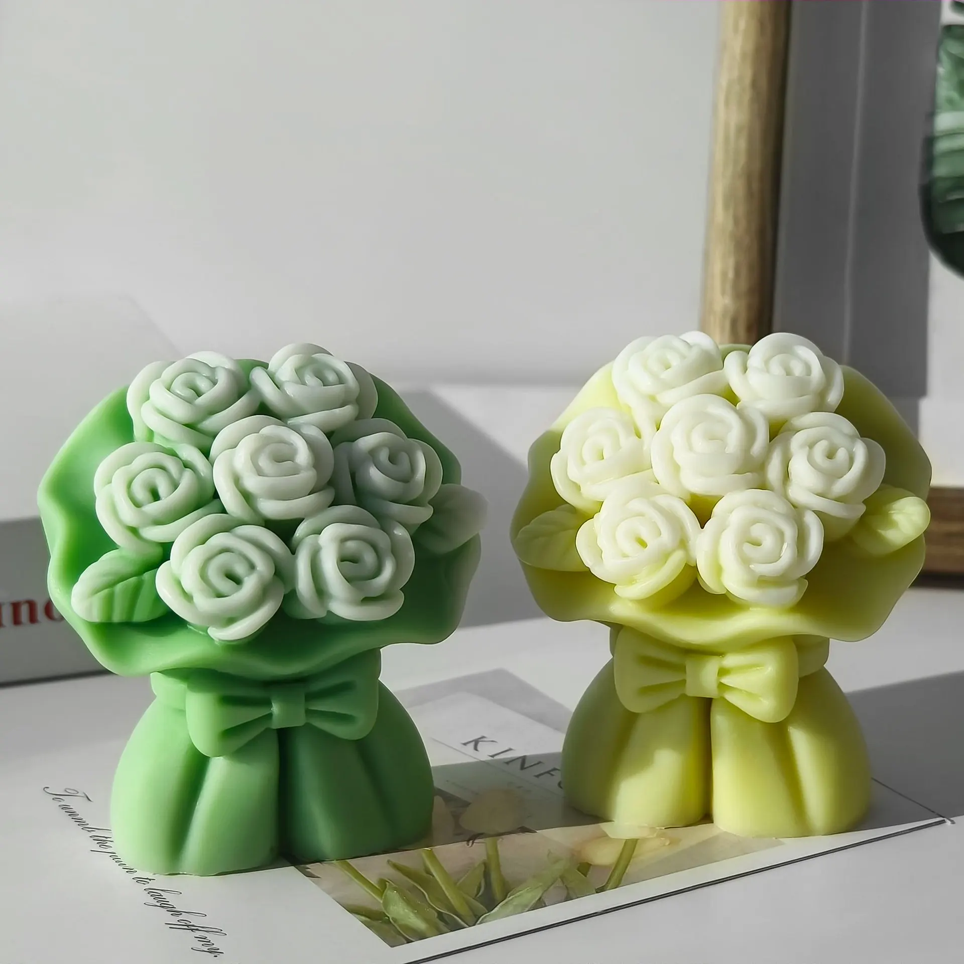 

Rose Bouquet Plaster Arrangement Candle Mould DIY Three-dimensional Flowers Aromatherapy Plaster Silicone Molds