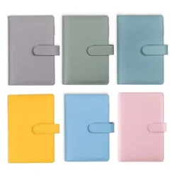 A6 PU Leather Notebook Binder Refillable Cover for 6 Ring Filler Paper ,A6 Binder Pockets, Loose Leaf Personal Planner Binder