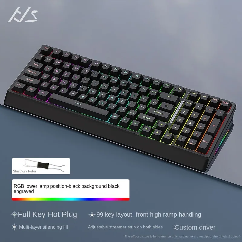 HJS YG98 VS F99 2.4g Wired/Wireless Customized ABS Keycaps Bluetooth Hot Swap Three Mode RGB Mechanical Gaming Keyboard