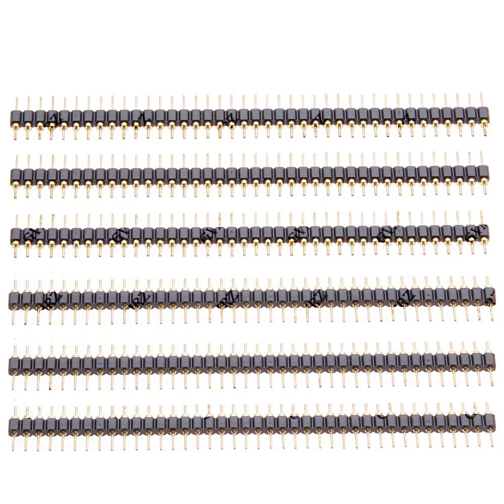 5PCS 2.54mm Pin Connector Strip Round Needle 1x40 Connector 40Pin  40P Header Strip Male Header Single Row 40 Pin