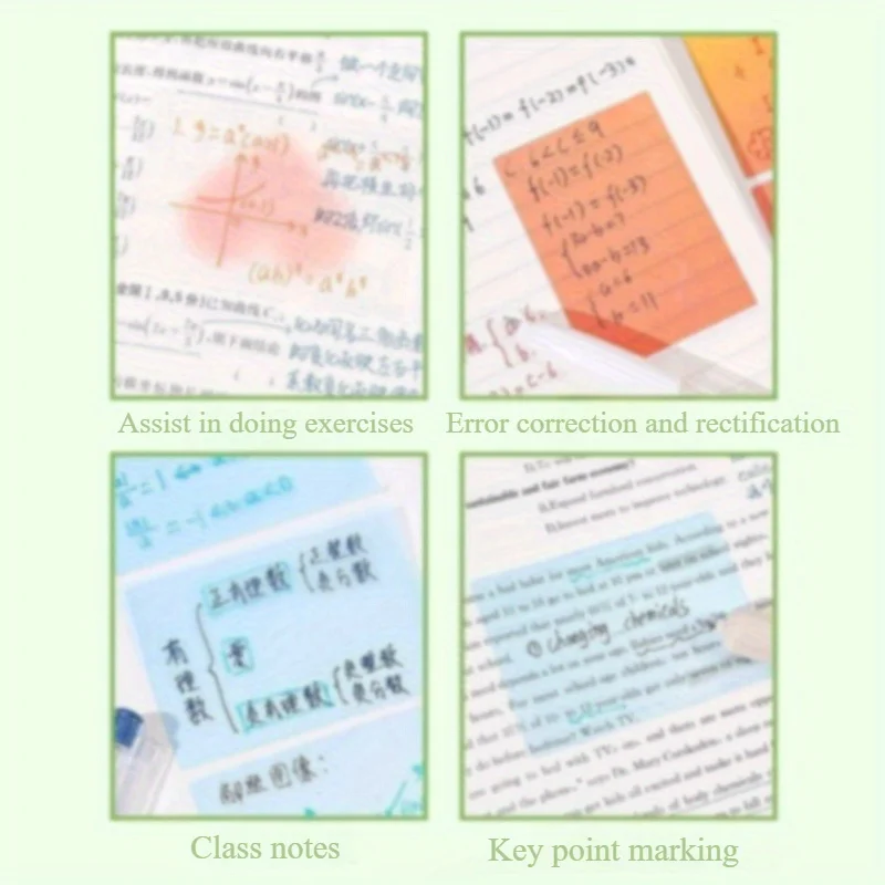 ملاحظات لاصقة ورقية لؤلؤية قابلة للسحب، 105 ورقة، قرطاسية للطلاب، ملونة شفافة، لوازم وضع علامات على ملاحظات الفصل الدراسي.