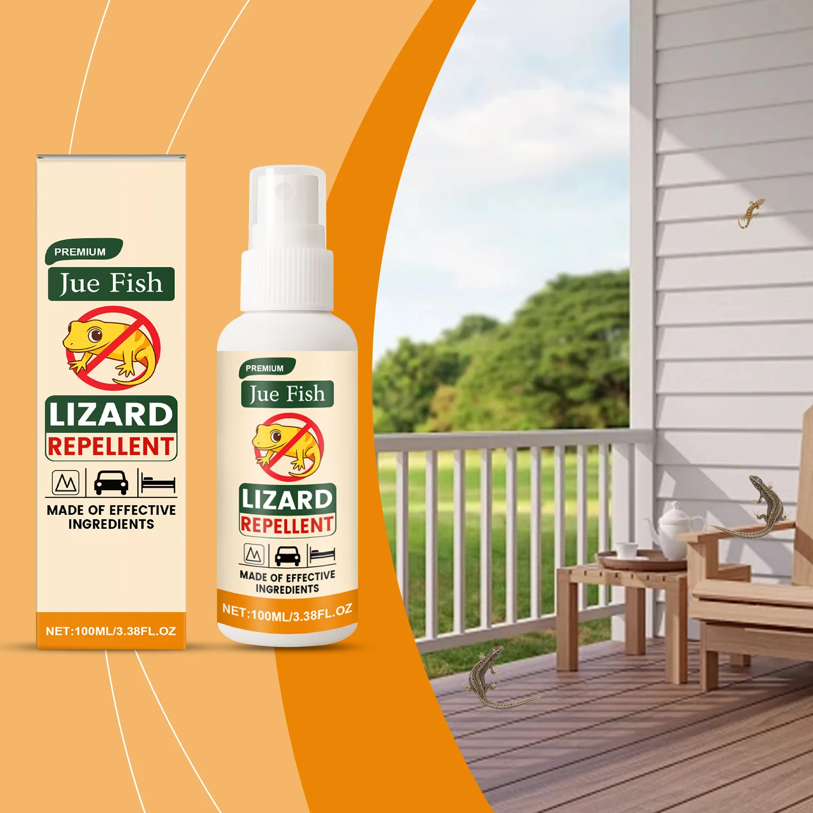 Lizard Repellent-Spray Natural Plant Formula Safe for Indoor and Outdoor Use 100ml