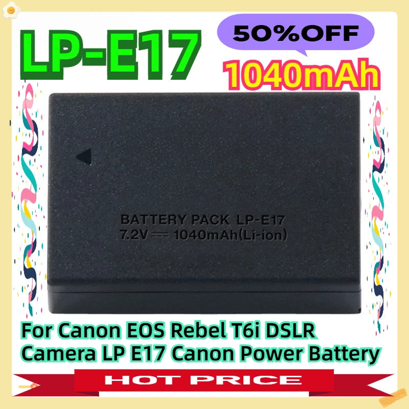 

For Canon EOS Rebel T6i DSLR Camera LP E17 Canon 1040mAh Power Battery