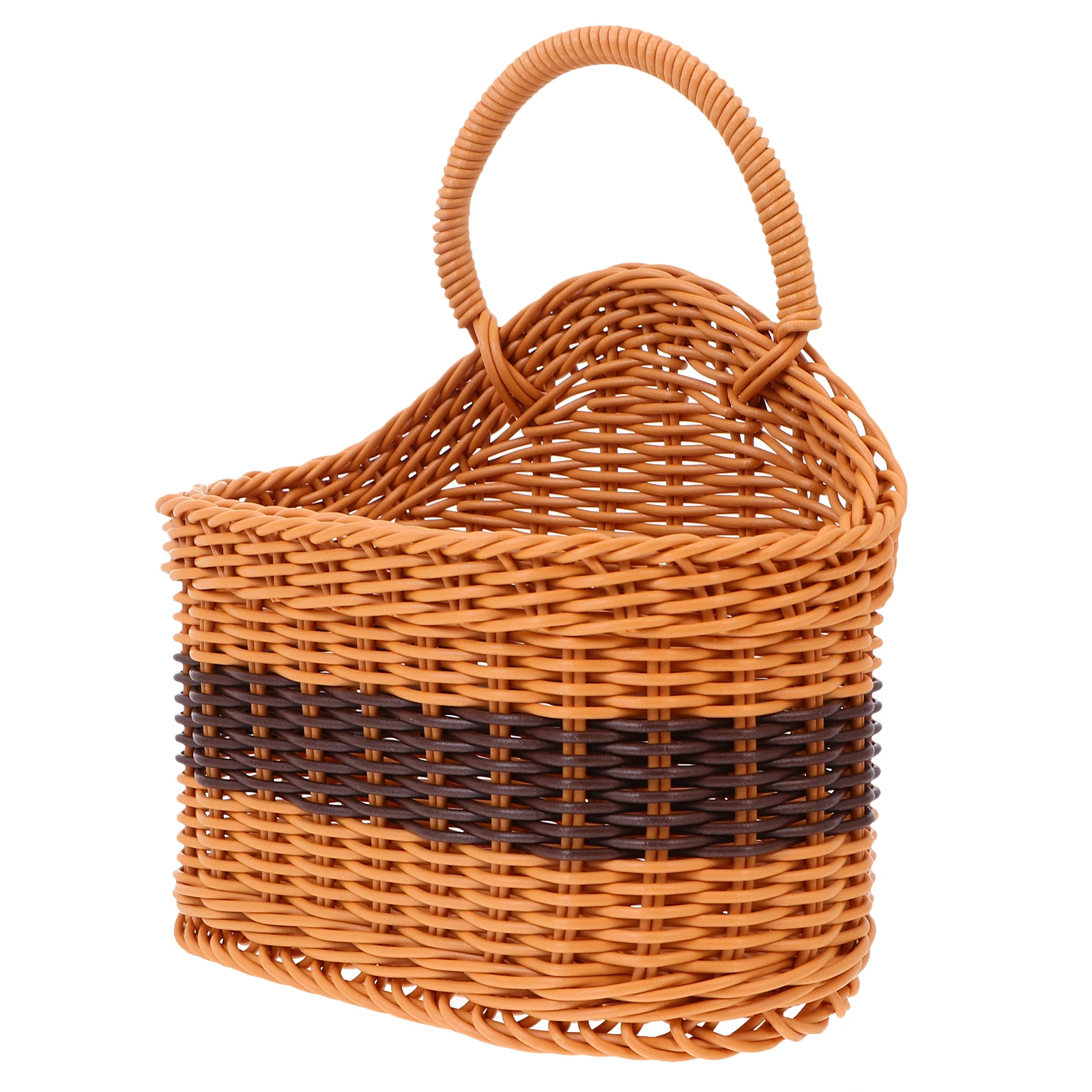 

1pc Storage Wall Hanging Basket Woven Decor Rattan Flower Baskets Home Fall Kitchen Plant Holder Style