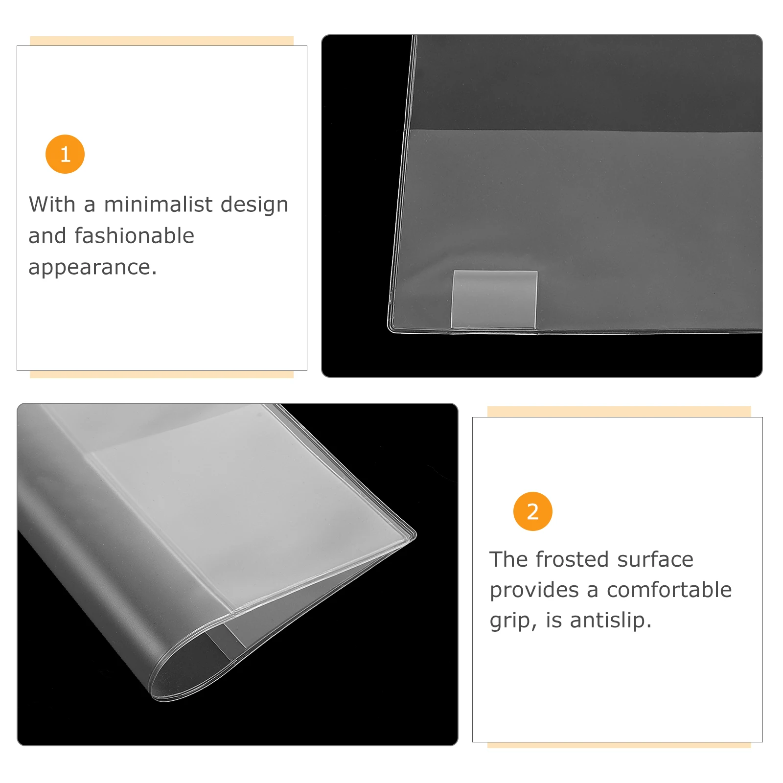 غطاء سترة كتاب PVC مقاوم للاهتراء، غلاف بلاستيكي شفاف بلوري، غلاف كتاب واقي أنيق للكمبيوتر المدرسية