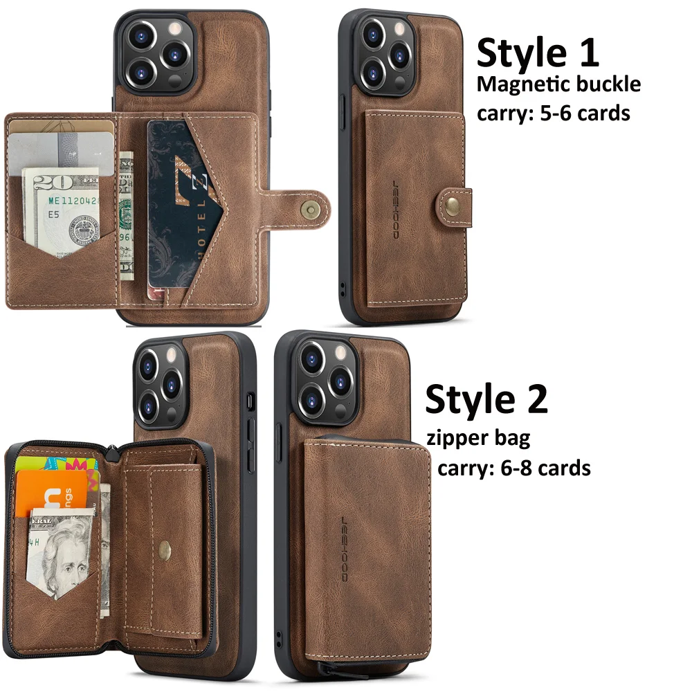 Detachable Magnetic Wallet Leather Case For Samsung Galaxy S20 S21 S22 S23 S24 Ultra Plus FE Removable Card Pocket Cover