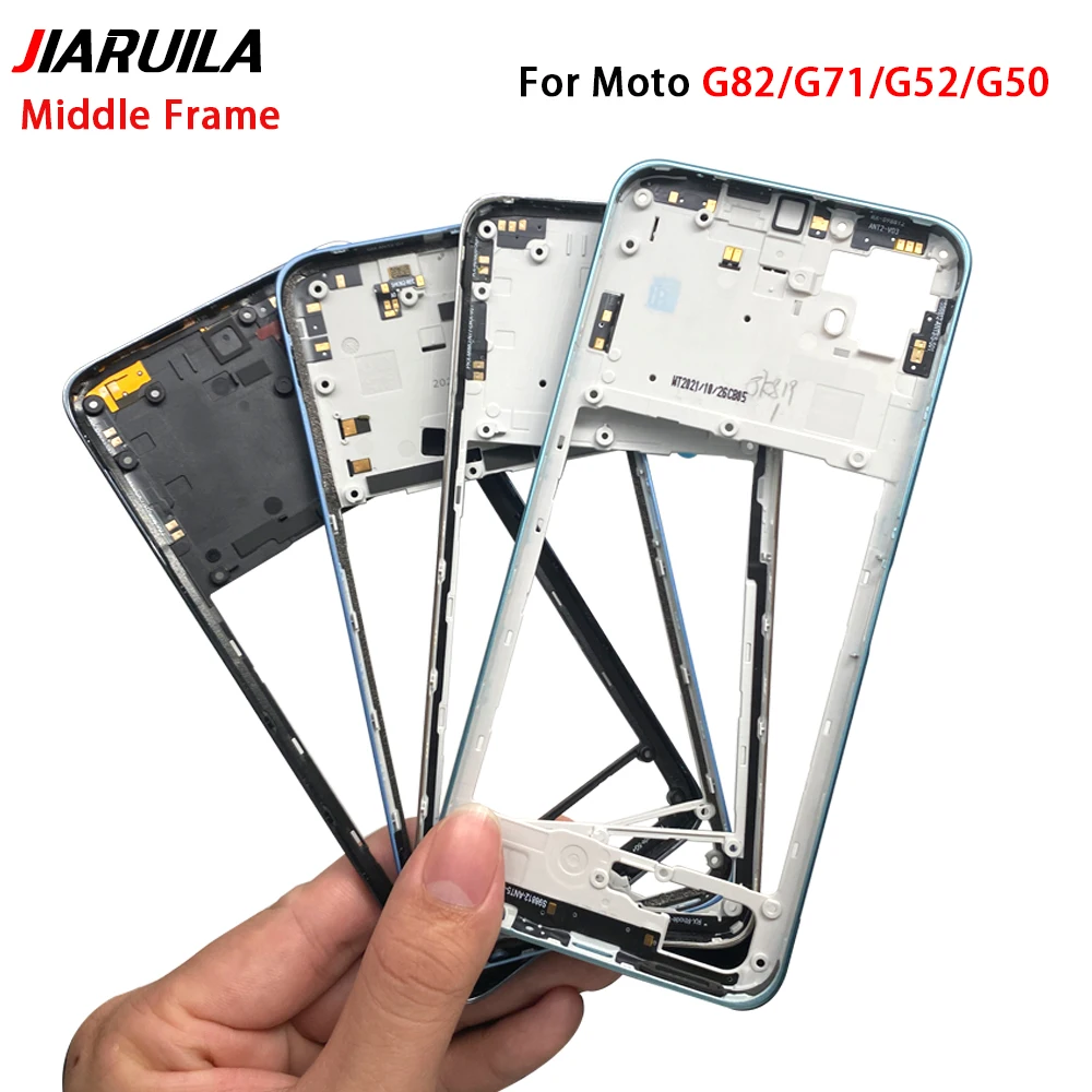 NEW Middle Frame Holder Housing Replacement Repair Parts With Side Button Camera Lens For Moto G22 G52 G71 G82 G50 5G