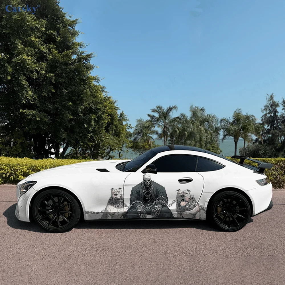 

Цепь скелет-хаунд боковая наклейка автомобиля ПВХ самоводонепроницаемая палочка, яркие авто внешние аксессуары Декор защита подарок для влюбленных