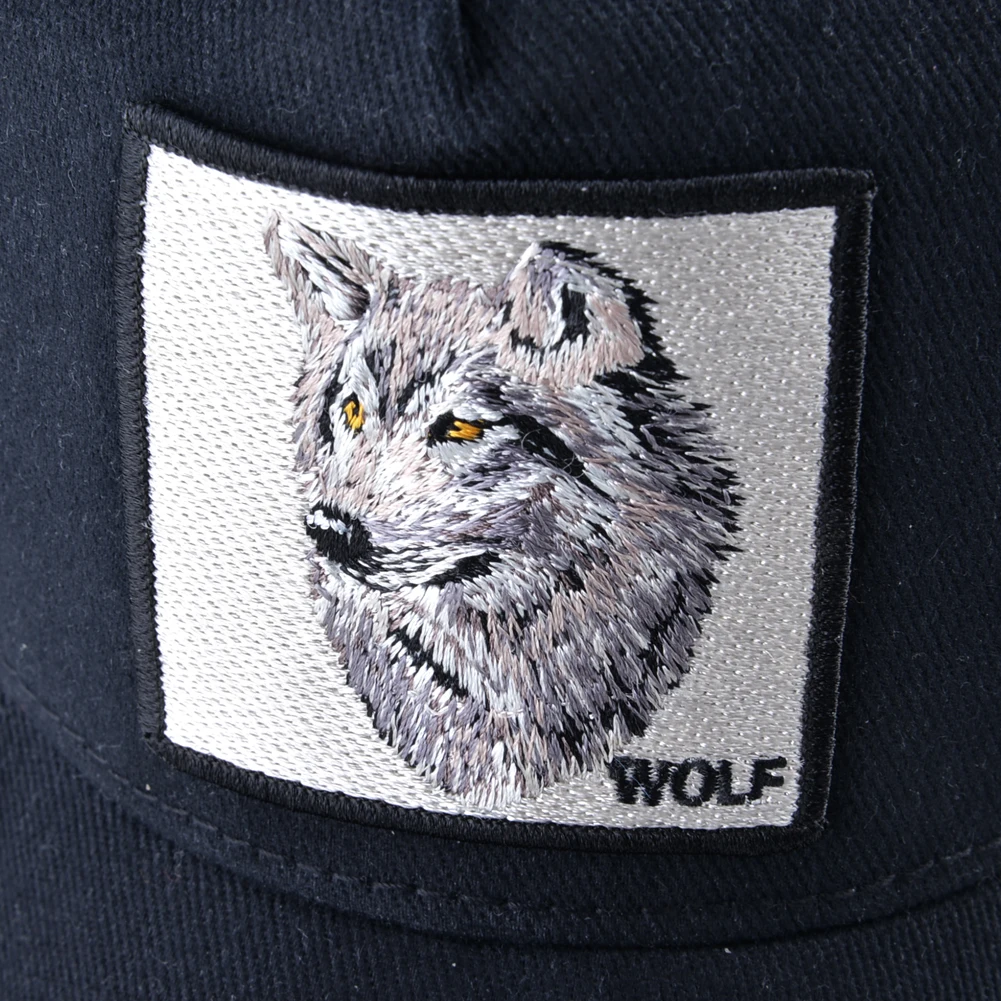 Fashion Baseball Cap With Embroidery Wolf Patch Snapback Hip Hop Trucker Caps Men Women Outdoor Breathable Visor Hat