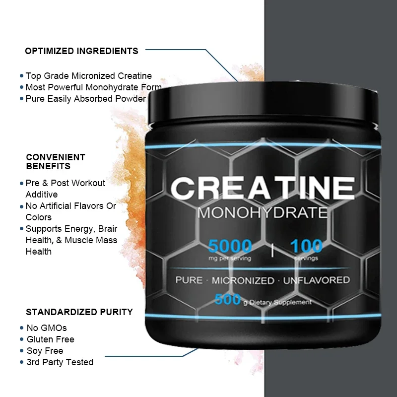 Pure Creatine Mono-Hydronized and Micronized 100 Doses 300g Pot Fast Absorption Strength Gain, Higher Physical Performance