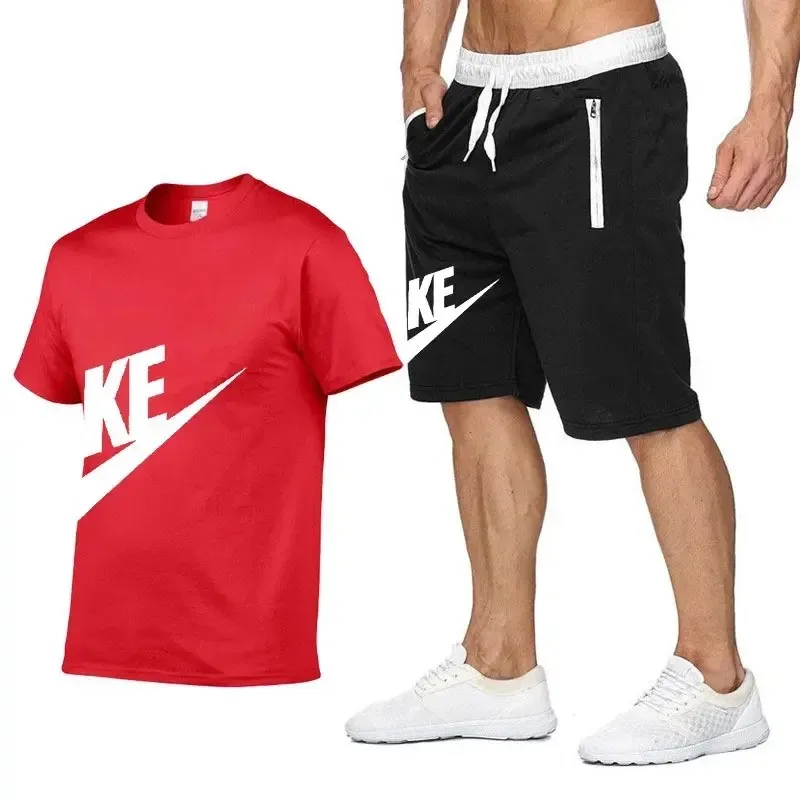 Men\'s T-shirt and Shorts set Designer short sleeve set Printed cotton T-shirt Running pants 2024 Sportswear