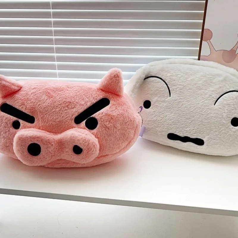 

New Cute Cartoon Crayon Shinchan Series Piggy Little White Large Capacity Crossbody Bag Cute Girl Single Shoulder Bag Portable