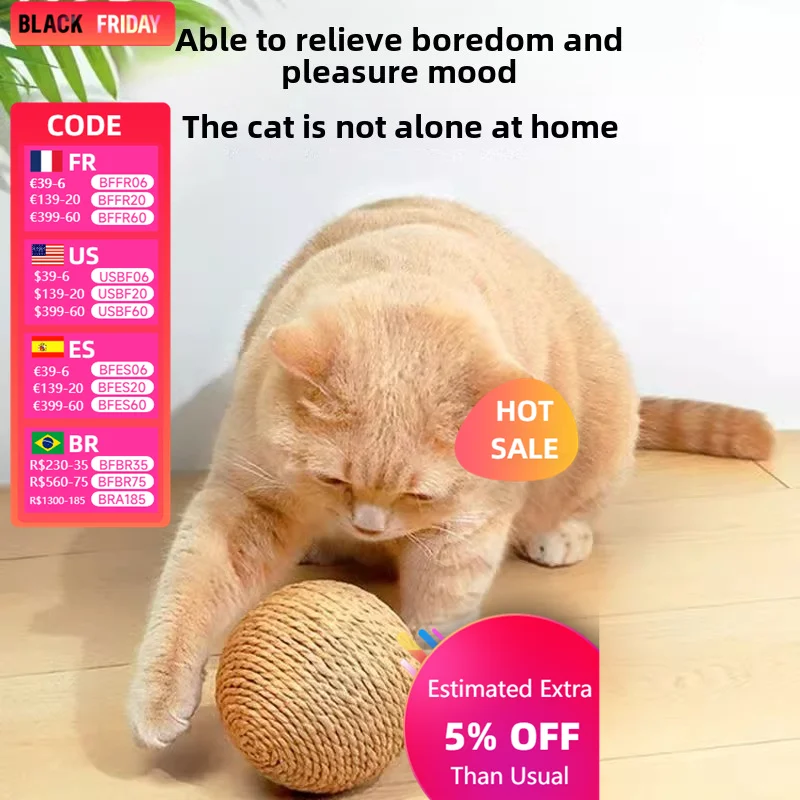 

Sword Hemp Ball Cat Toys Self-hi To Relieve Boredom, Teasing Cat Sticks, Grinding Teeth, Biting and Sounding Cat Products