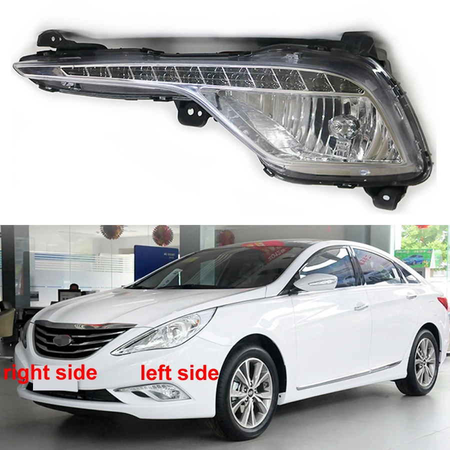 For Hyundai Sonata 2013 2014 2015 LED Fog Lamp Car Front Bumper Grille Signal Lamp Driving Fog Lights Assembly 5-wire