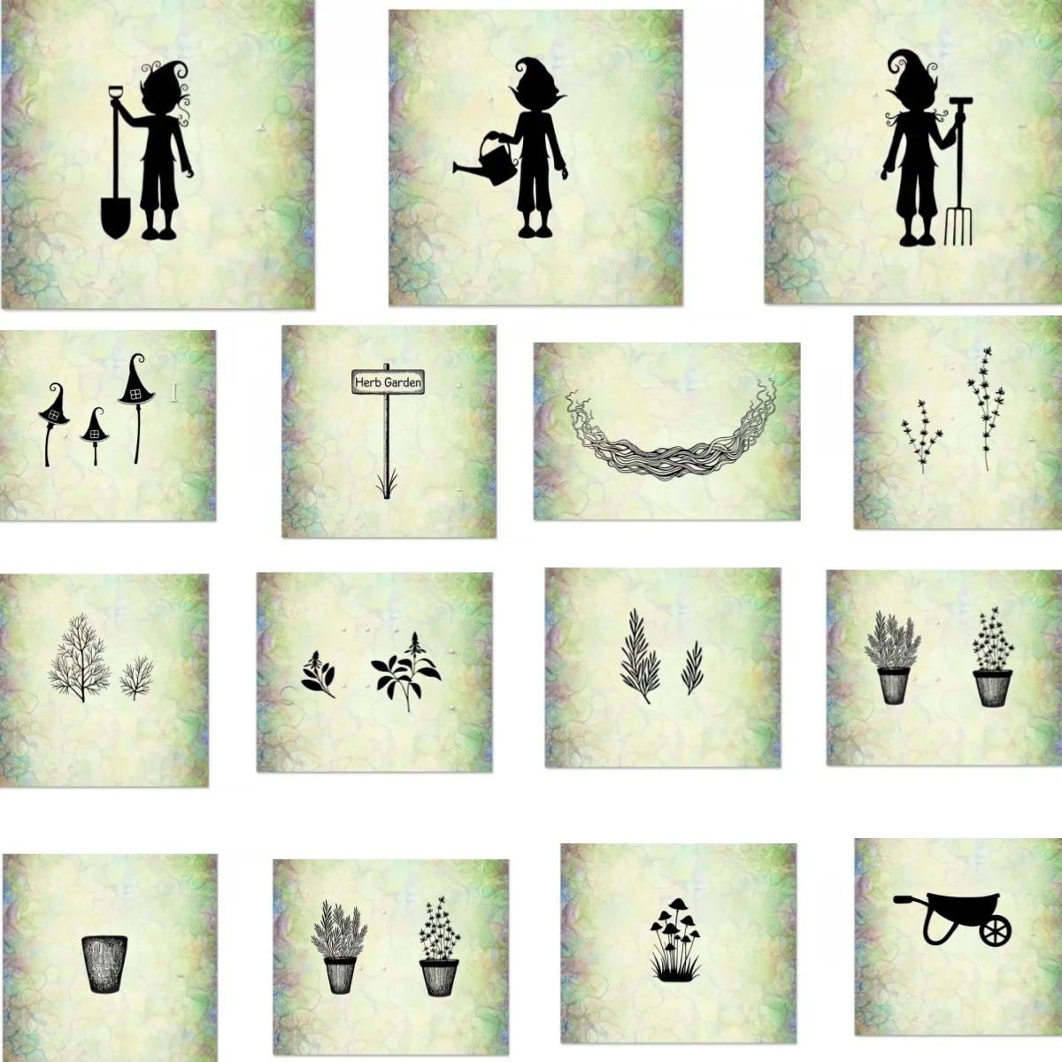 Herbalum Bob Shrooms Clear Stamps for DIY Scrapbook Embossed Paper Card Album Craft Template Supplies Decoration New Stamps